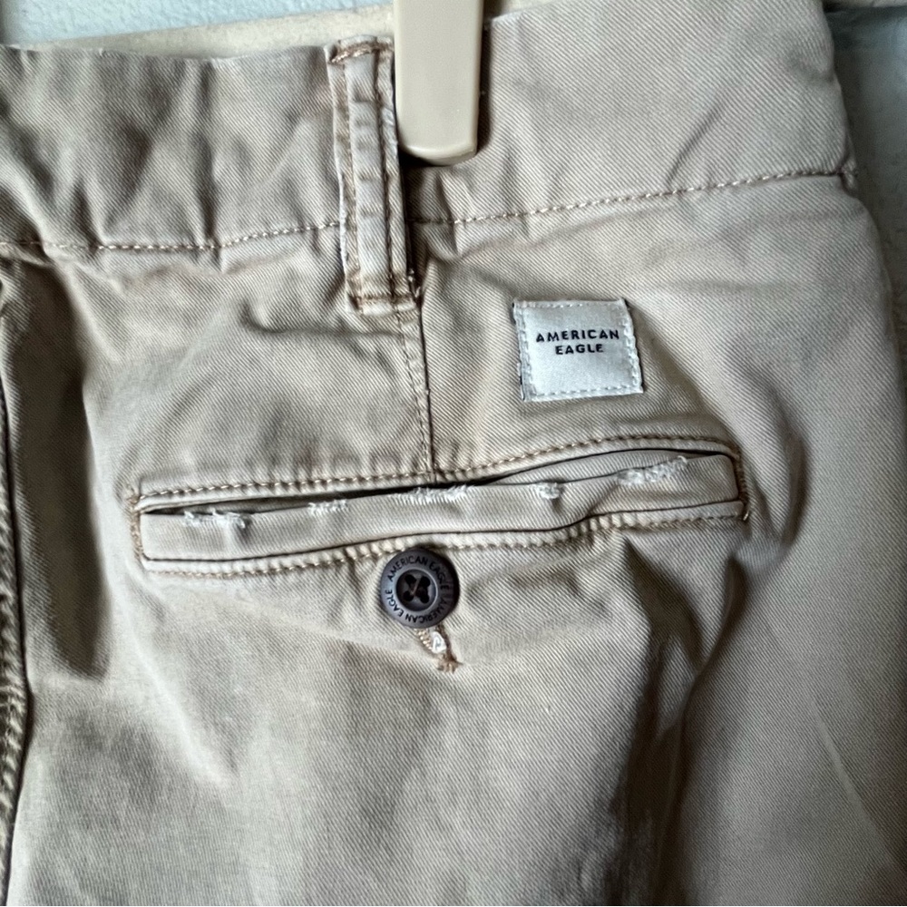 American Eagle athletic cut khakis.